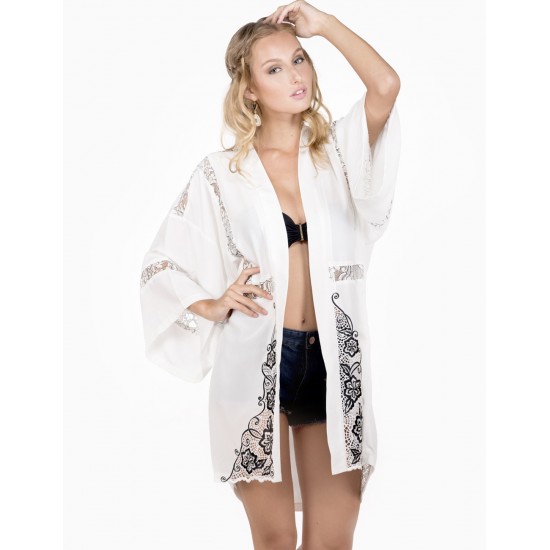 Fashion Embroidery Cover-ups White