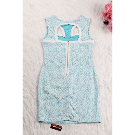 Baby Blue Fully Lined Lace Bodycon Dress