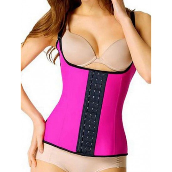 Plus Size Rosy 4 Steel Boned Latex Waist Trainer Vest