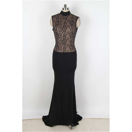 Plus Size Sexy Long Black Mermaid Prom Dress