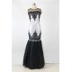 Sequins Appliqués Evening Dress with Mermaid Hem