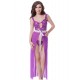 Open Long Purple Lace Dress Sleepwear Gown