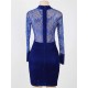 Blue Transparent Modern Girl Clubwear