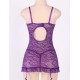 Purple Obsessive Garter Slip Mesh Babydoll