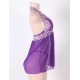 Purple Floral Halter Plus Size Babydoll