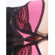 Lace Patchwork Pink Halter Lingerie Set