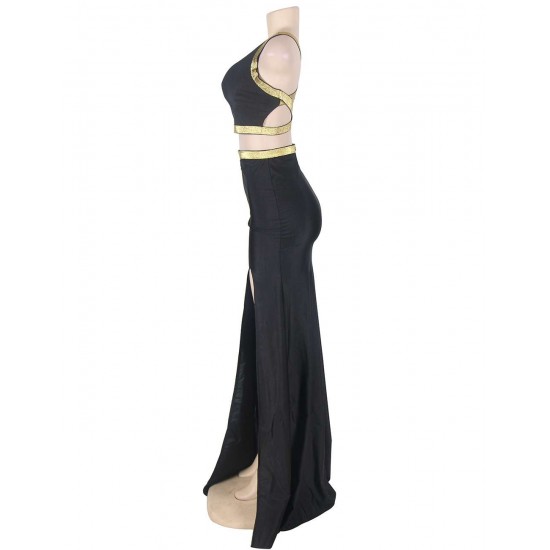 Black Cross-strapped Gown