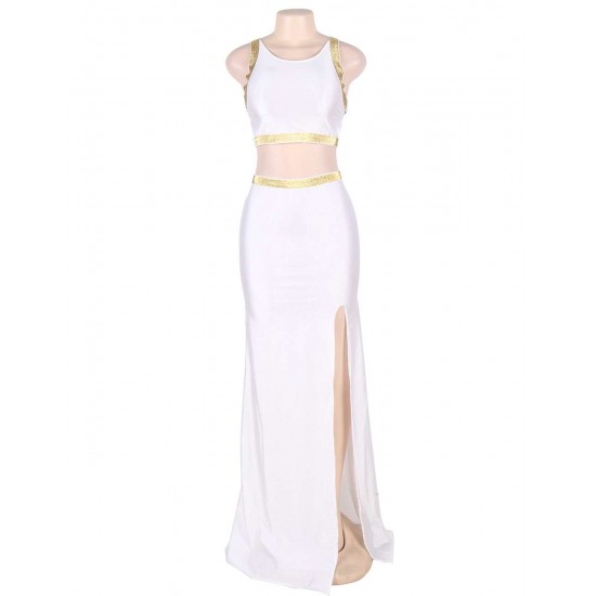 White Separate Golden Edge Dress