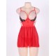 Elegant Red Open Back Babydoll