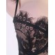 Black Sheer Floral Lace Babydoll Set