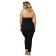 Black Plus Size Lingerie With Halter Top & Pants