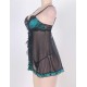 Plus Size Green Fly-Away Babydoll With 3 Front Keyhole