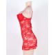 Red Plus Size Floral Lace And Mesh Lingerie