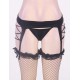 Elastic Black Crocheted Garter Belt