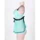 Green Plus Size Open Back Babydoll With Waistband