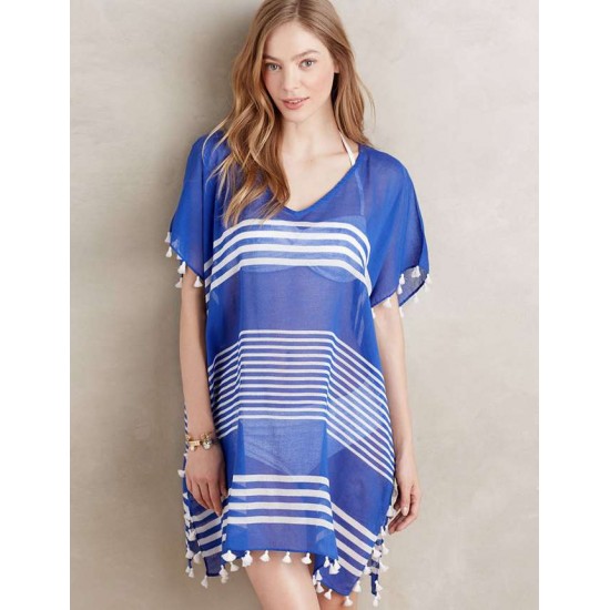 Transparent Chiffon V-neck Beach Dress