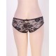 Black Open Crotch Strappy Lace Thongs