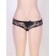 Black Open Crotch Strappy Lace Thongs