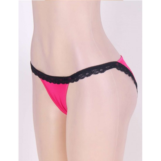 Heartbreaker Lace Trimmed Open Back Pink Panty