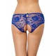 Blue Open Crotch Strappy Lace Thongs