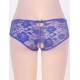 Blue Open Crotch Strappy Plus Size Lace Panty Thongs