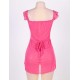 Pink Plus Size Mini Babydoll Dress With Narrow Sleeve