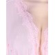 Plus Size Pink Lace Trim Robe With Thong