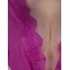 Plus Size Purple Lace Trim Robe With Thong