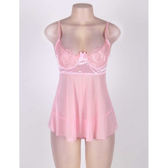 Sweet Pink Cute Style Mini Babydoll