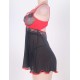 Black Plus Size Stylish Floral Lace Nightdress 