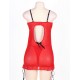 Red Round Back Queen Size Babydoll