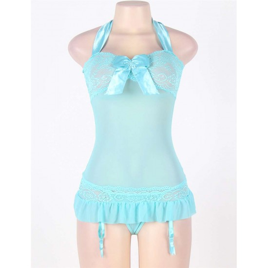 Obsessive Kalia Bow Front Light Blue Lingerie