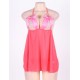 Pink Open Cup Satin Bows Babydoll 