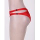 Plus Size Red Crisscross Cutout Thong