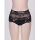 Black High Waist Strappy Floral Lace Panty