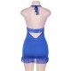 Halter Queen Size Blue Lace Babydoll 