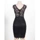 Bustier Bodycon Mini Black Lace Dress