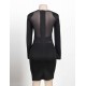 Sexy Black Long Sleeve Bodycon Dress