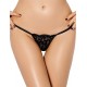 Plus Size Black Open G-string