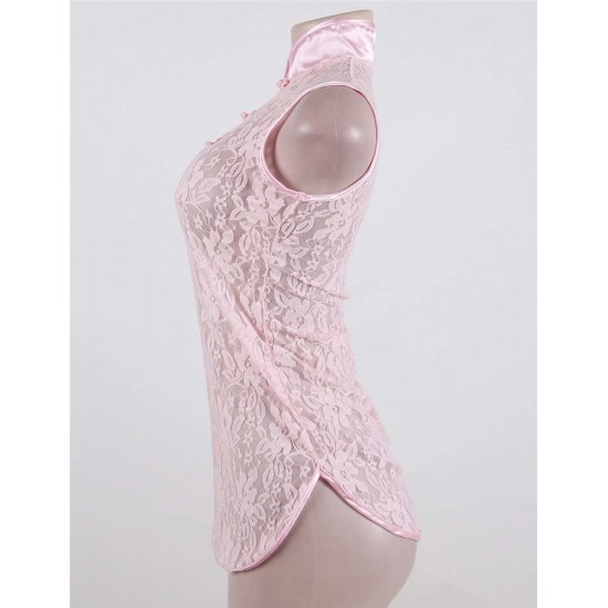 Pink Lace Sexy Babydoll