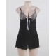 Black Floral Lace Chemise Charming Lingerie