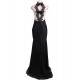 Plus Size Black Transparent Gauze Evening Dress