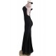 Plus Size Black Transparent Gauze Evening Dress