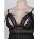 Black Sweetheart Scalloped Lace Decor Babydoll