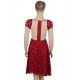 Lace Elegant Round Neck Red Bodycon Dress