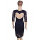 Sweet Heart Dark Blue Slim Fashion Dress