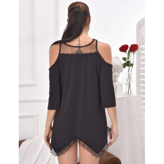 Black Plus Size Irregular Pajamas