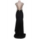 Black Formal Golden Strap Open Back Evening Dress