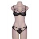 Black Lace Trim Bra Set Rough Romance 