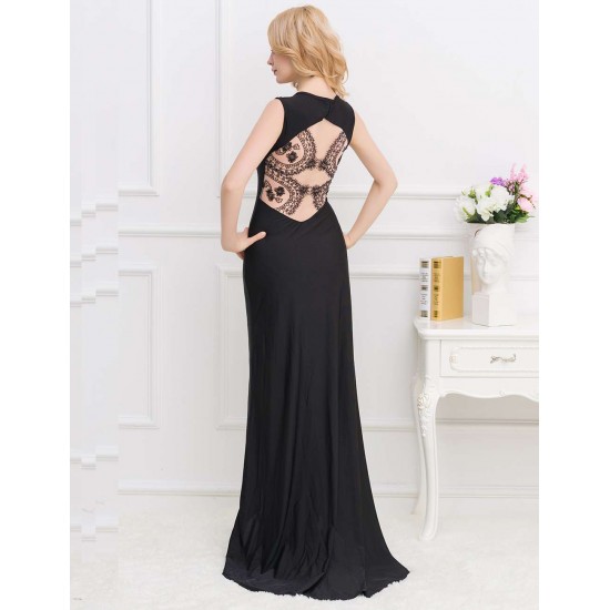 Elegant Square Collar Embroidered Formal Dress